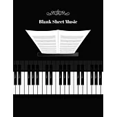 Blank Sheet Music: Piano Background Music Manuscript Paper, Staff Paper, Musicians Notebook For Writing And Note Taking - Perfect For Lea