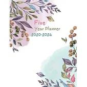 2020-2024 Five Year Planner: Daily Planner Five Year, Agenda Schedule Organizer Logbook and Journal Personal, 60 Months Calendar, 5 Year Appointmen