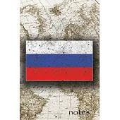 Notes: Beautiful Flag Of Russia Lined Journal Or Notebook, Great Gift For People Who Love To Travel, Perfect For Work Or Scho