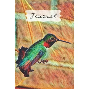 Cute Bright Green Ruby Red Throated Humming Diary, Pretty Journal for Daily Thoughts: Gratitude Gift Notebook for Inspiration & Brainstorming Blank Li