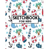 Sketch Book For Kids: 8.5 x 11 Sketchbook for Drawing and Sketching. 100 Blank Pages Notebook for Boys