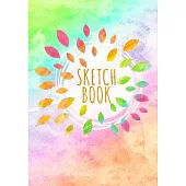 Sketchbook: 7x10 Blank Drawing Book - Abstract Watercolor Leaves