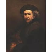Rembrandt van Rijn Black Paper Sketchbook: Self-Portrait of the Painter with Beret and Turned-Up Collar - Large Artistic All Black Blank Pages Sketch