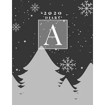 Personalised 2020 Diary Week To View Planner: A4 Silver Letter A Snow Falling On Christmas Trees) Organiser And Planner For The Year Ahead, School, Bu
