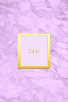 Ruby: Custom dot grid diary for girls - Cute personalised gold and marble diaries for women - Sentimental keepsake notebook