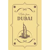 Notes from Dubai: Blank Lined Vintage Themed Journal