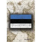 Notes: Beautiful Flag Of Estonia Lined Journal Or Notebook, Great Gift For People Who Love To Travel, Perfect For Work Or Sch