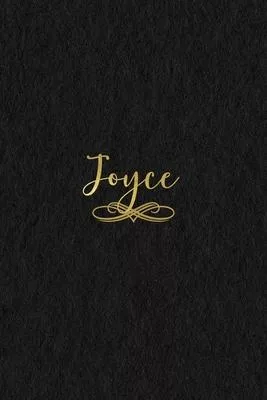 Joyce: Personalized Journal to Write In - Black Gold Custom Name Line Notebook