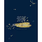 2020-2024 Five Year Planner-Golden Glitter: 60 Months Calendar, 5 Year Monthly Appointment Notebook, Agenda Schedule Organizer Logbook and Business Pl