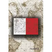 Notes: Beautiful Flag Of Republic Of Malta Lined Journal Or Notebook, Great Gift For People Who Love To Travel, Perfect For W
