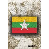 Notes: Beautiful Flag Of Myanmar Lined Journal Or Notebook, Great Gift For People Who Love To Travel, Perfect For Work Or Sch