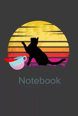 Notebook: Perfect Gift Notebook For Black Cat Red Cup Lover, Cute Cream Paper 6*9 Inch With 100 Pages Notebook For Writing Daily