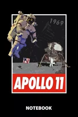 Apollo 11 Notebook: 100 Dotted Pages - 6X9 Inches - Sketchbook - Diary - Journal - For Men And Women - Christmas Or Birthday Gift For Him