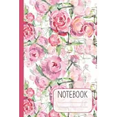 Notebook with Pink Watercolour Roses: Pretty Lined Notebook (Journal / Diary) for Women