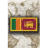 Notes: Beautiful Flag Of Sri Lanka Lined Journal Or Notebook, Great Gift For People Who Love To Travel, Perfect For Work Or S
