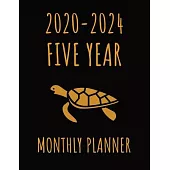 Turtle 2020-2024 Five Year Monthly Planner: 60 Months Monthly Planner Organizer with Inspirational Quotes Password Log Federal Holidays