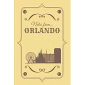 Notes from Orlando: Blank Lined Vintage Themed Journal