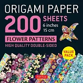 Origami Paper 200 Sheets Flower Patterns 6 (15 CM): High-Quality Double Sided Origami Sheets Printed with 12 Different Designs (Instructions for 6 Pro