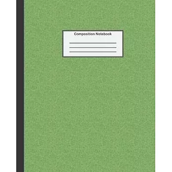 Composition Notebook: Wide Ruled Notebook for School, Work or Home, Green Cover