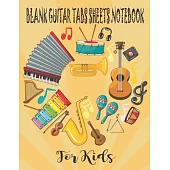 Blank Guitar Tabs Sheets Notebook for Kids: Blank Standard Music Sheet Work Wire-bound Manuscript Music Notebook for Kids with Letter Large Size, Mode