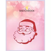 SketchBook: Merry Christmas Santa Claus Saint Nick Holiday Face Unicorn Blank Unlined SketchBook for Kids and Girls XL Marple Sket