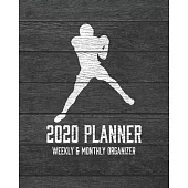 2020 Planner Weekly and Monthly Organizer: American Football Dark Wood Vintage Rustic Theme - Calendar Views with up to 130 Inspirational Quotes - Jan