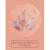 Monthly/Weekly Planner: Orange Japanese Origami Swan Weekly Planner + Monthly Calendar Views 12 Month Agenda Planner Gift For Swan Lovers