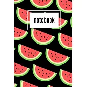 Watermelon print black notebook: novelty watermelon notebook 6