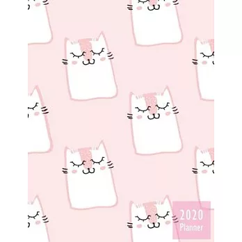 2020 PLANNER Cute Cover: Gifts For Cat Lovers Monthly Weekly Daily and Hourly Planners 2020 Calendar from Jan 1 2020 to Dec 2020 Note Pages To-