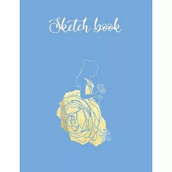 Composition Book: Disney Beauty And The Beast Belle Gold Rose Gown Silhouette Lovely Composition Notes Notebook for Work Marble Size Col