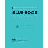 Examination Blue Book, Wide Ruled, 12 Sheets (24 Pages), Blank Lined, Write-in Booklet (Royal Blue)