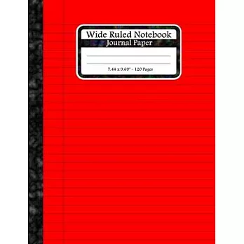 博客來-Wide Ruled Notebook Journal Paper: Lined Journal Composition Paper ...