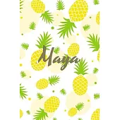 Maya: Personalized Pineapple fruit themed Dotted Grid Notebook Bullet Grid Journal teacher gift teacher Appreciation Day Gif
