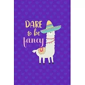 Dare To Be Fancy: Notebook Journal Composition Blank Lined Diary Notepad 120 Pages Paperback Purple Hearts Llama