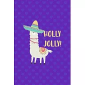 Holly Jolly!: Notebook Journal Composition Blank Lined Diary Notepad 120 Pages Paperback Purple Hearts Llama