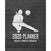 2020 Planner Weekly and Monthly Organizer: Volleyball Dark Wood Vintage Rustic Theme - Calendar Views with 130 Inspirational Quotes - Jan 1st 2020 to