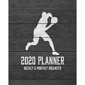 2020 Planner Weekly and Monthly Organizer: Basketball Dark Wood Vintage Rustic Theme - Calendar Views with up to 130 Inspirational Quotes - Jan 1st 20