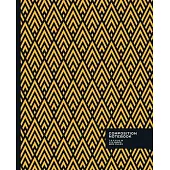 Wide Ruled Composition Notebook: Classic Art Deco Arrow Design - Black and Gold - Blank Wide Ruled Book with Table of Contents is Perfect for the Home