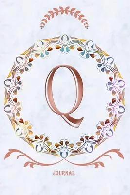 Q Journal: Monogram Initial Letter Q Diary, 6 x 9 Inches,120 Lined Writing Pages, Personalized Writing and Design Notebook for Gi