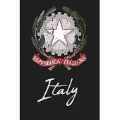 Italy: National Emblem 120 Page Lined Note Book
