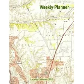 Weekly Planner: La Jolla, California (1953): Vintage Topo Map Cover