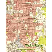 Weekly Planner: Baton Rouge, Louisiana (1953): Vintage Topo Map Cover