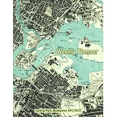 Weekly Planner: Central Park, Manhattan, NYC (1947): Vintage Topo Map Cover