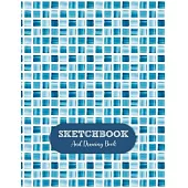 Sketchbook and Drawing Book (Blue Blocks): Large 8.5