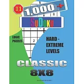 1,000 + Sudoku Classic 8x8: Logic puzzles hard - extreme levels