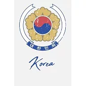 Korea: Taeguk Emblem Worn Look 120 Page Lined Note Book