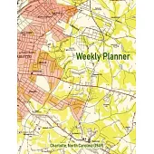 Weekly Planner: Charlotte, North Carolina (1949): Vintage Topo Map Cover