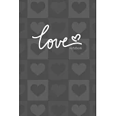 Love Notebook, Blank Write-in Journal, Dotted Lines, Wide Ruled, Medium (A5) 6 x 9 In (Gray)