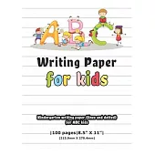 Handwriting Practice Paper: 100 Blank Writing Pages - For ABC kids Learning to Write Letters: Writing Paper for kids with Dotted Lined - 100 pages