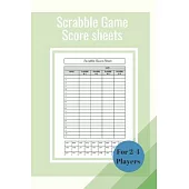 Scrabble Game Score Sheets: Scrabble Score Keeper For Record and Fun, Scrabble Game Record book, Scrabble Game Sheets For Indoor Games, Gifts for